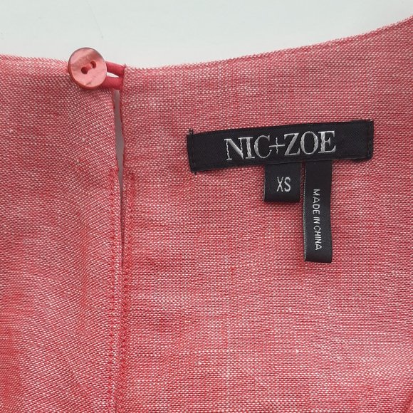 NIC + ZOE Linen Jetset Shirt Dress - Spiced Rose - Size XS - Picture 6 of 6